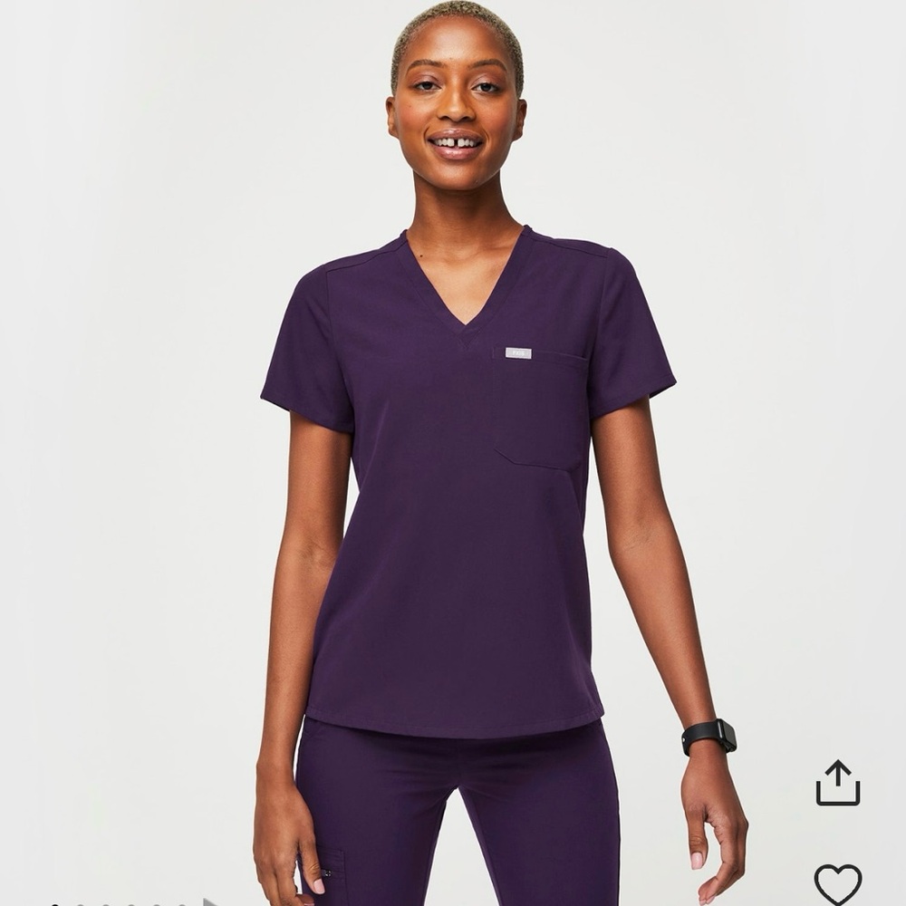 Figs Purple Jam Catarina One-Pocket Scrub Top